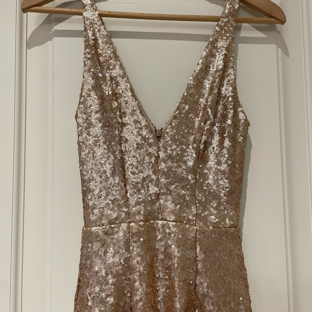 Dress the population gold evening gown size s